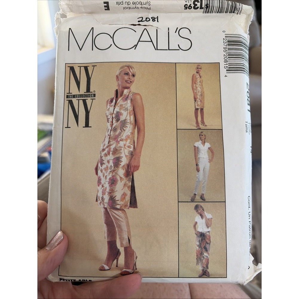 McCalls 2081 Sewing Pattern Dress Top Lined Pants Sarong Skirt 90s Size 14 UNCUT